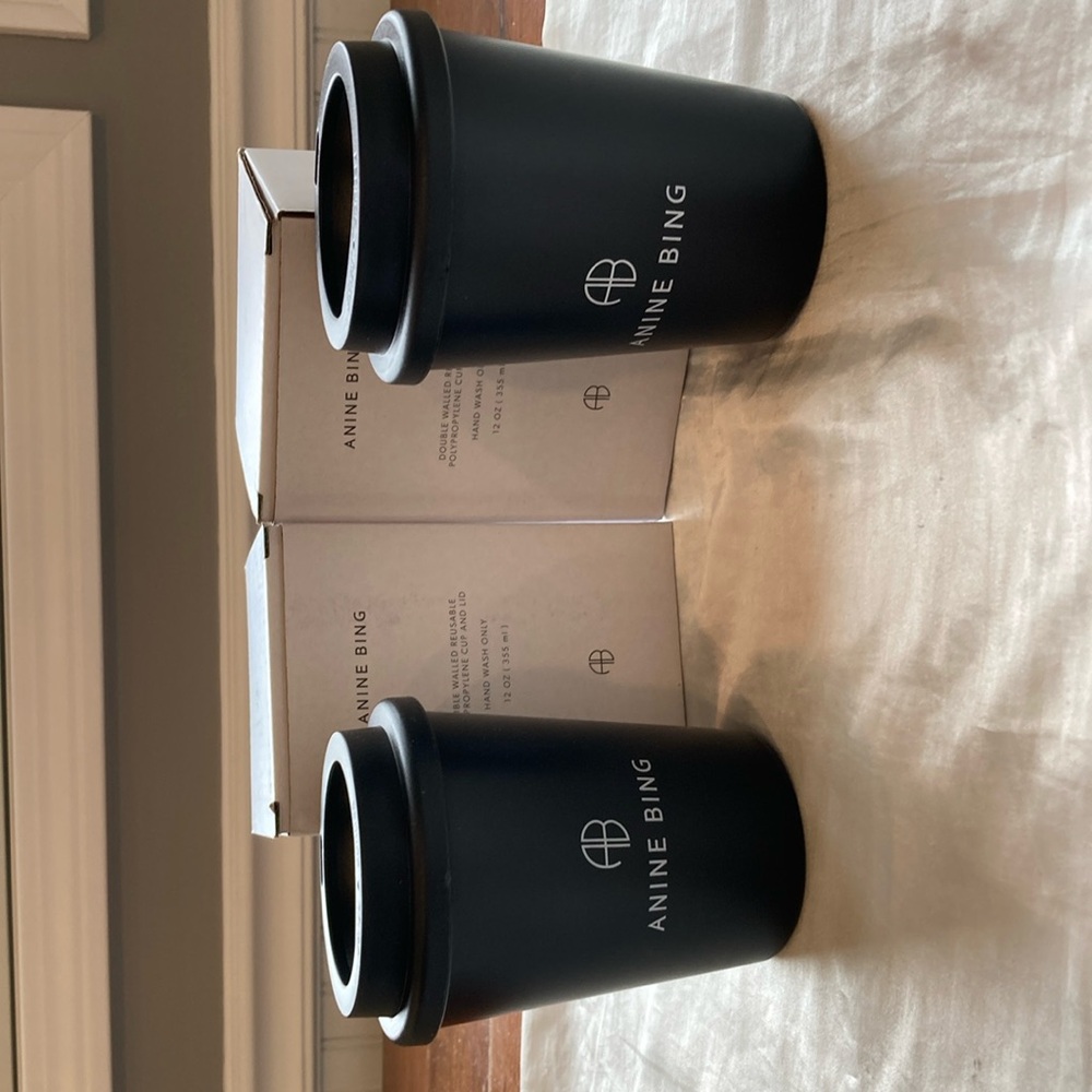 ANINE BING reusable cup and lid. Selling together only. Set of two